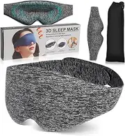 EXQUIMEUBLE Sleep Eye Mask for Men and Women Ergonomic Light Blocking Covers with Storage Bag for Travel and Home Use Prevents Light Leakage for Better Sleep Experience