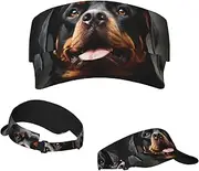 [FHPCE] Sun Visor Hat Empty Top Sun Hat Adjustable Sunscreen Visor Cap Cool Rottweiler Dog Art Baseball Caps Sports Sun Caps for Women and Men, Cool Rottweiler Dog Art, One Size