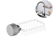 Catzon Faucet Caddy Organizer Stainless Steel Sponge Rag Hanging Basket-White
