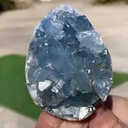 281G Natural Blue Celestite Geode QuartzCrystal Mineral Specimen Healing
