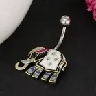 Stylish Navel Belly Rhinestone Button Bar Barbell Piercing