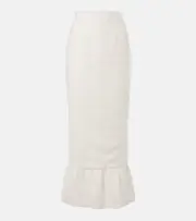 [Posse] Posse Matilda tiered linen pencil skirt UK 8 white