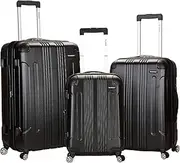 Hardside Expandable Luggage with Spinner Wheels, Multicolor, Black, 28-24-20-Inch, Rockland London Hardside Spinner Wheel Luggage