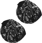 [Minkissy] 2Pcs Breathable Chef Beret Hats Comfortable Catering Caps for Restaurant Uniforms Durable and Easy to Wear Cook Hats for Chefs and Waiters Unisex Design Black
