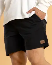 [Lucid] Lucid Men's Active Elastic Waist Shorts in Black Size Large L Black