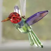 Faceted Crystal Hummingbird Prism Brightly Colored Suncatcher Porch Patio Garden