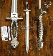 IMPACT CUTLERY RARE CUSTOM FULL TANG SWORD DAGGER KNIFE PINECONE RESIN HANDLE