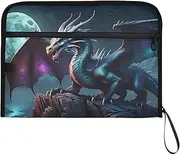 YMXFXP Dragon Moutain Moon Expandable Filing Folder, 13-Pocket Funny Cute Design with Sticky Labels, A4 Letter Size Document Organizer for Office, School, Boys, Girls