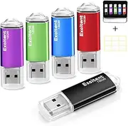 [Excitent] 16GB USB Storage Flash Drive for Photo and Vedio, Durable USB 2.0 Storage Stick,USB Thumb Drive Memory Stick USB 2.0 Pen Drive Zip Drive for Laptop/Computure（5PCS,Mix Colors）