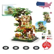 Illuminated Tree Building House Blocks Set - 1877pcs Creative Adult Model Kit