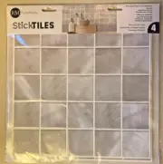 RoomMates 4965FLT Pearl White Vinyl Peel &Stick Tiles(3.06 sq.ft./4-Pack)FreeS&H