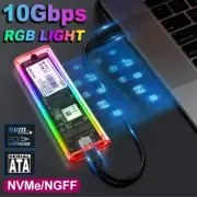 SSD Case M.2 NGFF SATA SSD Enclosure 10Gbps M.2 to USB Transparent Hard Drive