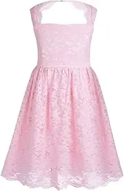 [iEFiEL] Kids Girls Floral Lace Sweetheart Back Flower Girl Dress Junior Wedding Bridesmaid Pageant Party Evening Ball Gown