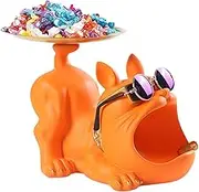 Key Bowl | Bulldog Entryway Bowl for Keys,Resin Bulldog Statue, Cute Storage Box, Desk Organizer for Home Living Room Kitchen Counter