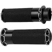 Arlen Ness 07-329 Black Fusion Beveled Hand Grips for Harley Electronic TBW