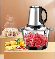Multi-Speed Electric Food Processor, Household Kitchen Vegetable Stuffing Machine Electric Meat Grinder Vegetable Mincing Food Meat Grinder for Meat/Fish/Vegetable/Baby Food,Glass Type