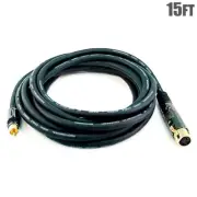 15FT Premium 3-Pin XLR Female to RCA Male Microphone Mic Cable Cord 16AWG Gold