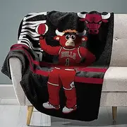 Sleep Squad Chicago Bulls Benny The Bull 60” x 80” Raschel Plush Blanket –A NBA Mascot Super-Soft Throw