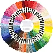 Similane Embroidery Floss 50 Skeins Cross Stitch Thread Rainbow Color Friendship Bracelets Crafts Floss with 12 Pcs Floss Bobbins and 1 Pcs Needle-Threading Tool