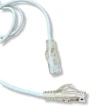 Premium Slim Type Patch Cord, 3ft White, UTP Cat 6A 10G, 50Micron, 28AWG, PVC, 3.6mm Diameter, Transparent/Opaque Boot, High-Speed Ethernet Cable, Package of 5 Units