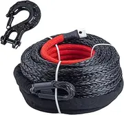 Heavy-Duty Synthetic Winch Rope 11-13mm X 18-28m | 3-30T Capacity | Black Protective Sleeve | for Off-Road, SUV & 4WD Recovery(Black,11MM 18M)