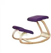 Sky New Ergonomic Kneeling Chair Stool Home Office Furniture Ergonomic Rocking Wooden Kneeling Chair(Light Green) King (Color : Purple)