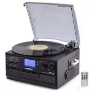 Vinyl Record Player 3 Speed 10 in 1 Bluetooth in and Out Vintage Turntable CD