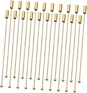 KALLORY 20Pcs Handmade Metal Brooch Pins with Stopper Durable Embroidery Corsage Hat Pins for Secure Fastening for Thick Materials and DIY Jewelry Making