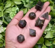 Labradorite 7Pcs Sacred Geometry Set Platonic Solids with Wooden Box 15-20MM