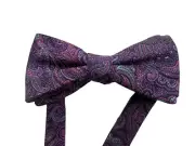 NWT Countess Mara Mens Purple Paisley Bow Tie Adjustable Tied Bowtie