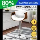 ALFORDSON 1x Bar Stool Kitchen Swivel Chair Wooden Leather Trice White