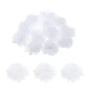 12pcs Chiffon Flowers, 3 Inch White Artificial Fabric Flowers for Crafts