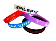5x EPILEPTIC Wristband MEDICAL Epilepsy Sufferer ALERT BRACELET Glow in the Dark