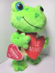 NWT ! Valentine's Day Singing Hallmark Plush Frog 10" Be Mine Heart Motion Plush