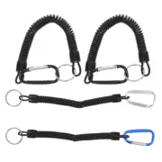 4 Pcs Anti-lost Keychain Keyring Strap Retractable Fishing Lanyard Coiled