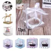 12pcs Transparent Single Granule Cake Box Wedding Party Gift Cup Cake Boxes