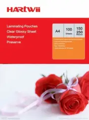 Hartwii A4 100-1000 Glossy Clear Laminating Pouches Film 150 / 250 Micron