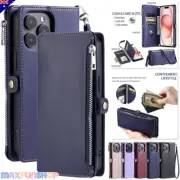 For iPhone 16 15 14 13 12 11 Pro Max XS 8 Case Leather Wallet Flip Zipper Cover