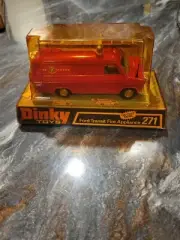 #286 VINTAGE MECCANO DINKY TOYS #271 RED FORD TRANSIT FIRE SERVICE VAN ENGLAND