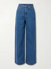 [BLAZÉ Milano] BLAZÉ Milano - Nariida Java Embroidered High-rise Wide-leg Jeans - Mid denim - 3 3 Blue