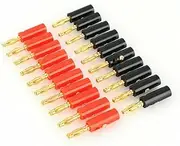 TEAFIRST 40Pcs Gold Plated Banana Plugs Audio Jack Speaker Wire Cable Screw Connector 4mm