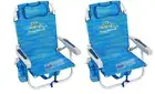 2 x Tommy Bahama Backpack Cooler Beach Chairs Pool Camping Chair Blue