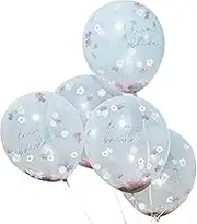 Ginger Ray Boho Bride Balloons Flower Confetti Filled 'Team Bride' Party Decoration Balloons