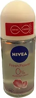 NIVEA Fresh Flower Roll-On Deodorant (50 ml), Deodorant without Aluminium (ACH) with 48-Hour Protection and Gentle Care, Deodorant with Unique Infinifresh Formula and Fresh Floral Fragrance
