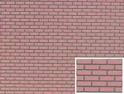 1" Scale Dollhouse Flooring - Brick Sheet: Red On Black 12x16 (FF60660)