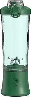 Meichoon Electric Blender Personal Size Juice Cup Thickened Diamond Shaped Cup Sipping Spout 6 Blades Cordless for Juices Vegetable LB34 Green