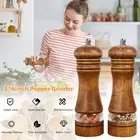 2Pcs Wooden Pepper Grinder Sturdy Salt Mill with Ceramic Grinding Cores PaRmu