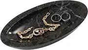 Radicaln Marble Jewelry Tray Black 7" Inch Handmade Earring Holder Organizer - Perfume Tray Storage Container - Trinket Dish for Bathroom Décor & Jewelry Holder
