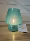 Blue Glitter Mushroom LED Table Top Glass Lamp 7” 2AAA Battery Operated NWT