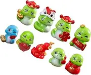 INOOMP 9pcs Mini Resin Snake Figurine Cute Cartoon Snake Statues for Indoor and Outdoor Decor for Garden and Potted Plant Decoration Whimsical Micro Landscape Ornaments